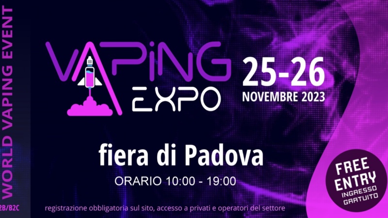 Conto alla rovescia per il Vaping Expo. Padova ospita la seconda edizione della fiera internazionale della sigaretta elettronica